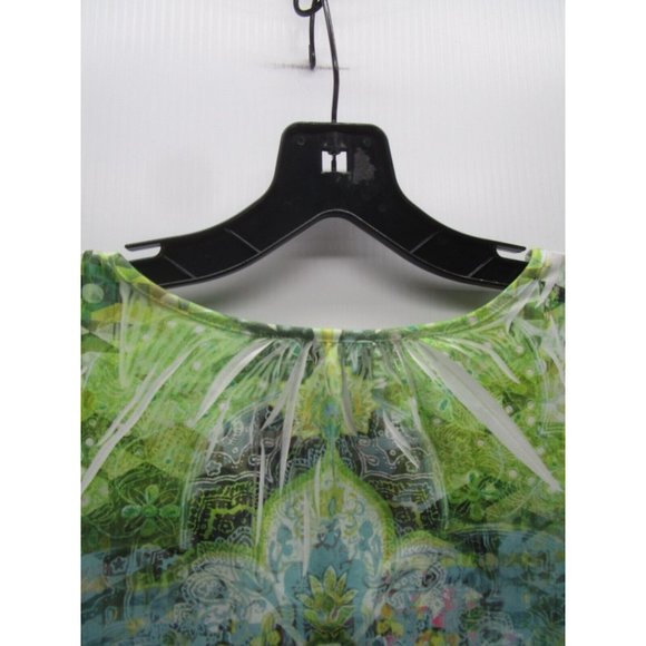 One World Blouse XS Pullover Top Floral Beaded Crochet Pleated Boho - Picture 7 of 10